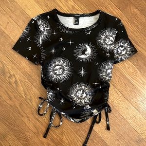 Sun and moon boho top